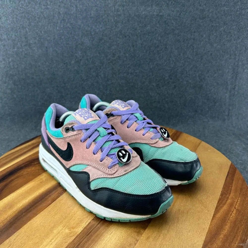 Nike Air Max 1 GS Have A Nike Day Teal Purple Pink Black Leather 6.5Y AT8131-001
